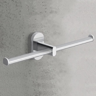 Toilet Paper Holder Wall Mounted Chrome Double Toilet Paper Holder Gedy 5329-13